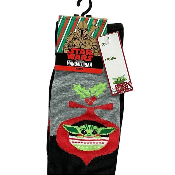 Disney Star Wars Christmas Crew Socks Mens Size 6.5 -12 Mandalorian Mickey Mouse - Picture 9 of 11
